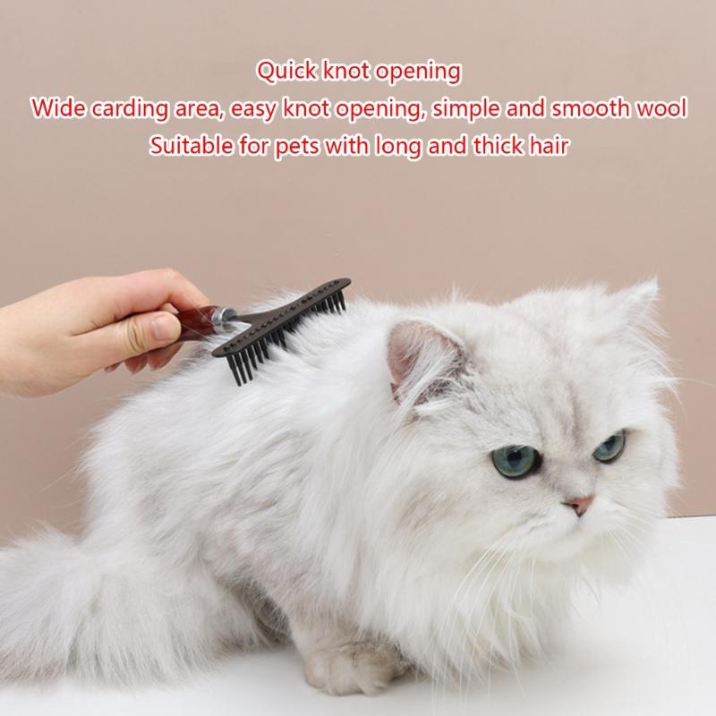 Расческа для удаления шерсти домашних животных, щетка-грабли против узелков, скребок для кошек, инструмент для ухода за шерстью собак, аксессуары для ухода