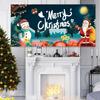 Christmas Door Curtain Banner Merry Christmas Background Decoration Hanging Cloth