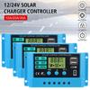 LCD Display 12V/24V 30A 20A 10A Solar Regulator Solar Controller Dual USB 5V Output PWM Battery Charger Auto