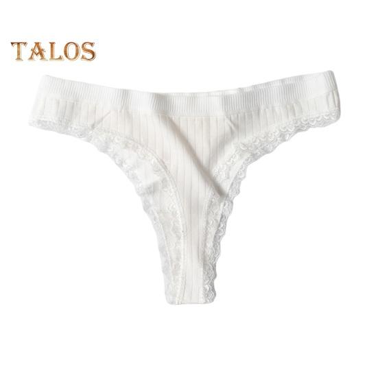 Женское ребристое хлопковое нижнее белье с кружевной отделкой и заниженной талией, мягкие эластичные трусики-бикини, бесшовные трусы для повседневной носки