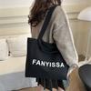 Minimalist Tote Everyday Bag For Women In Black And White With Stylish Design Letter