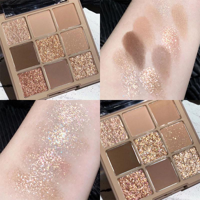 9 цветов матовые мерцающие тени для век Pallete блестящие тени для век водостойкие стойкие пигменты для глаз тени для век красота макияж косметический