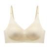 Seamless Ice Silk Nude Women's Underwear: Jelly Soft, Chest-Slimming, Supportive Gathered Bra, Comfortable & Breathable.