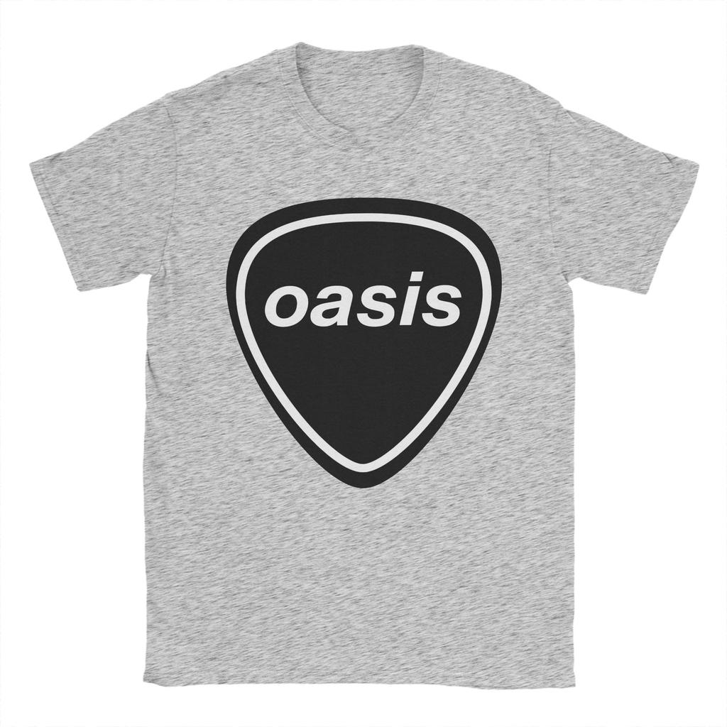 Мужские Женские Футболки с Логотипом Рок-Музыки O-Oasis Одежда из Чистого Хлопка Повседневные Футболки с Короткой Рукавой и Круглым Вырезом Подарочная Футболка