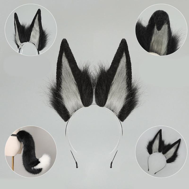 Animal Ears Headdress Soft Plush Hair Accessory Headwear For Cosplay Costume Party And Anime Theme Event