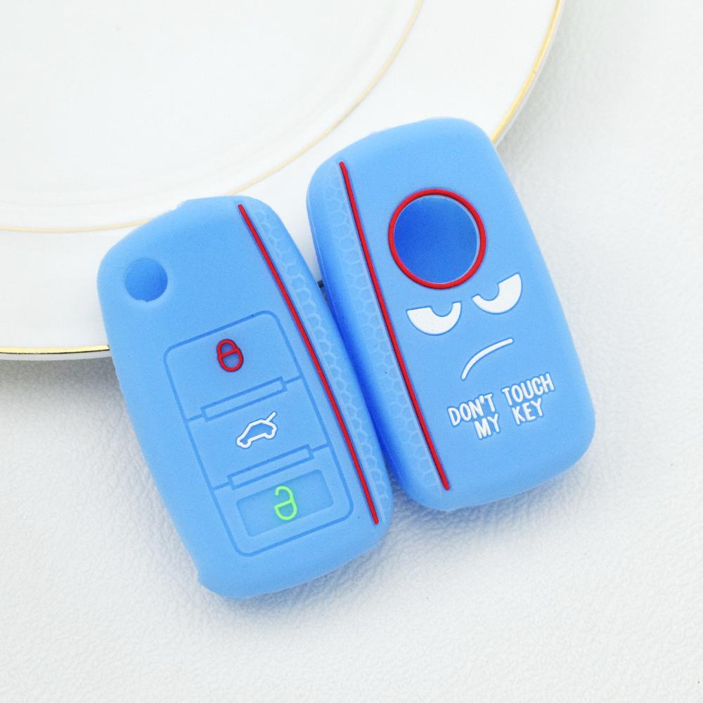 Силиконовый чехол для ключей с 3 кнопками, полная защита, чехол для ключей для VW Volkswagen Polo Tiguan Passat Golf Jetta Lavida Skoda Octavia