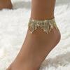 1 шт. Женская модная трендовая цепочка на ногу с кисточкой, цирконовые аксессуары, подходит для свидания, вечеринки, фестиваля, подарки