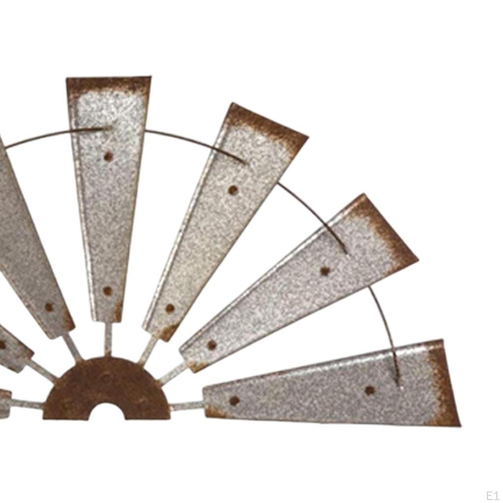 Windmill Wall Sculpture Hanging Ornament Decoration Craft Rustic Decor Iron Art for Office