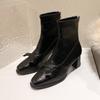 High Heels Bow Women Short Boots Fashion Elegant New Shoes 2025 Designer Classical Chunky Ankle Boots Dress Party Pumps Zapatos