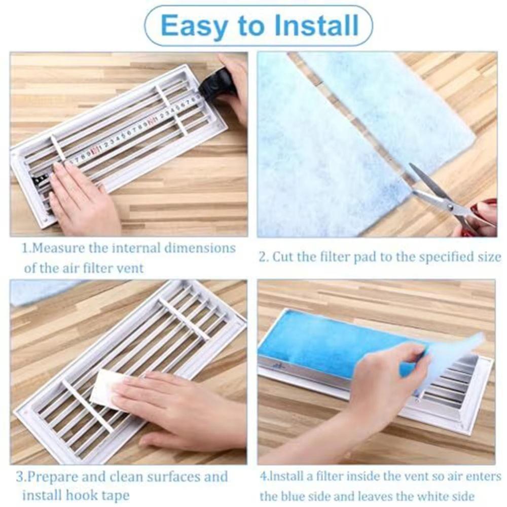 Reusable Vent Filter Dust Removal Replacement Filter Filter Cotton Furnace Vent Filter  RV AC