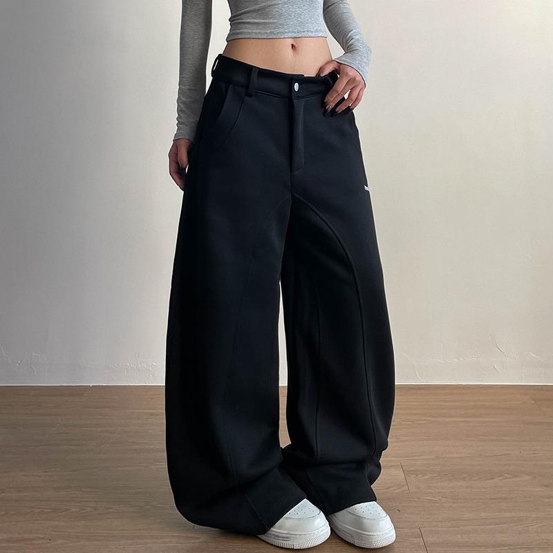 Женские свободные спортивные штаны в стиле ретро с вышивкой букв - Весенне-летние повседневные штаны силуэта полумесяца