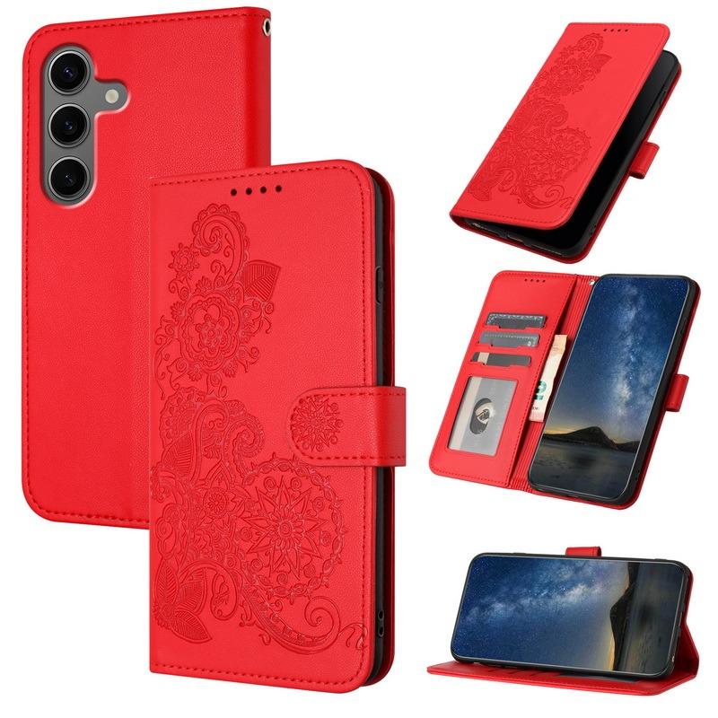 Чехол-книжка для Samsung Galaxy S23 S24 S25 Pro Plus Ultra FE 5G из кожи с тиснением и отделениями для карт, чехол-кошелек