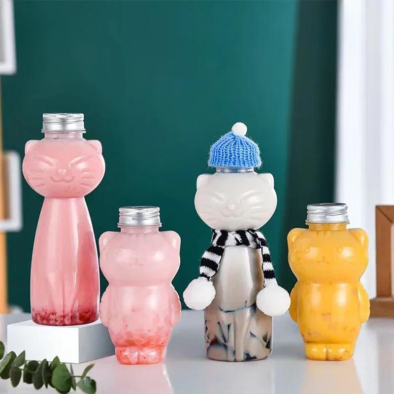 Бутылки для воды для кошек из ПЭТ-пластика, для молока, чая, кофе, сока, переносная питьевая чашка для дома, прозрачная бутылка для сока, не содержит бисфенол-А