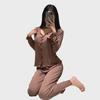 Женская пижама Taro Purple Modal Cotton во французском стиле с длинными рукавами и подкладками для груди — идеальный вариант для весны и осени.