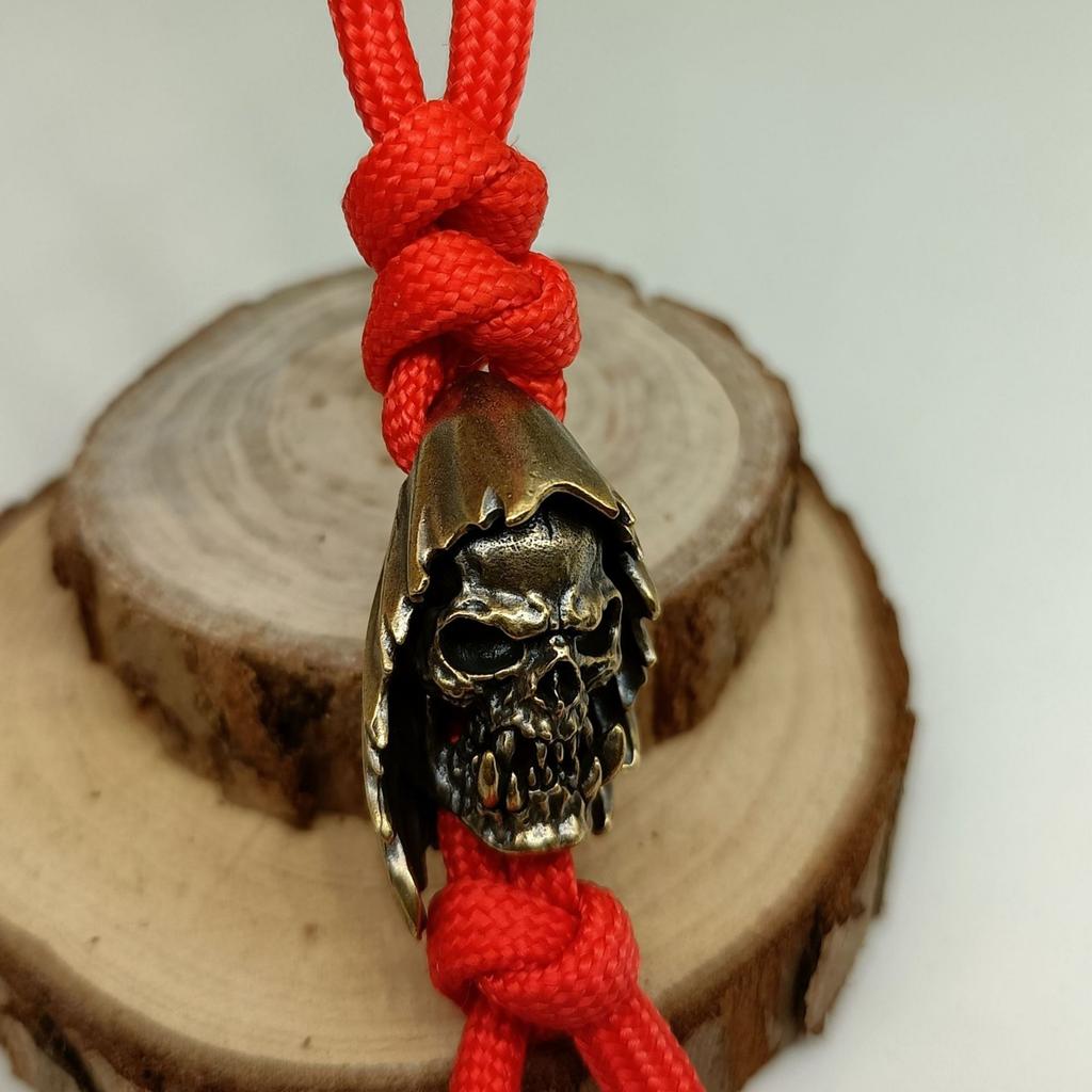 Brass Rogue Orc Head Knife Beads Lanyard Pendants Jewelry Outdoor EDC Hangings DIY Paracord Keychains Accessories