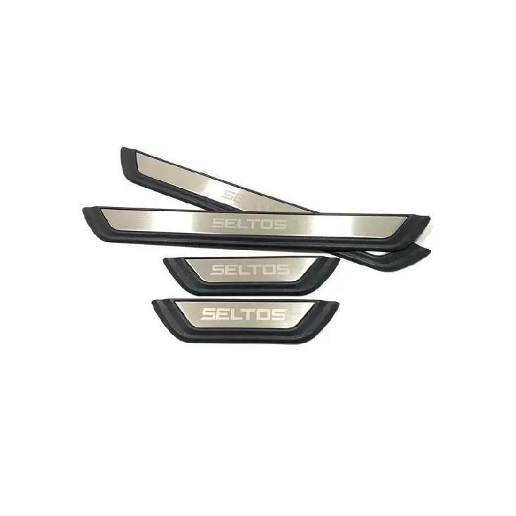 For Kia Seltos 2024 Car Door Sill Cover Scuff Plate Threshold Protector Trims Sticker Car Styling Accessory