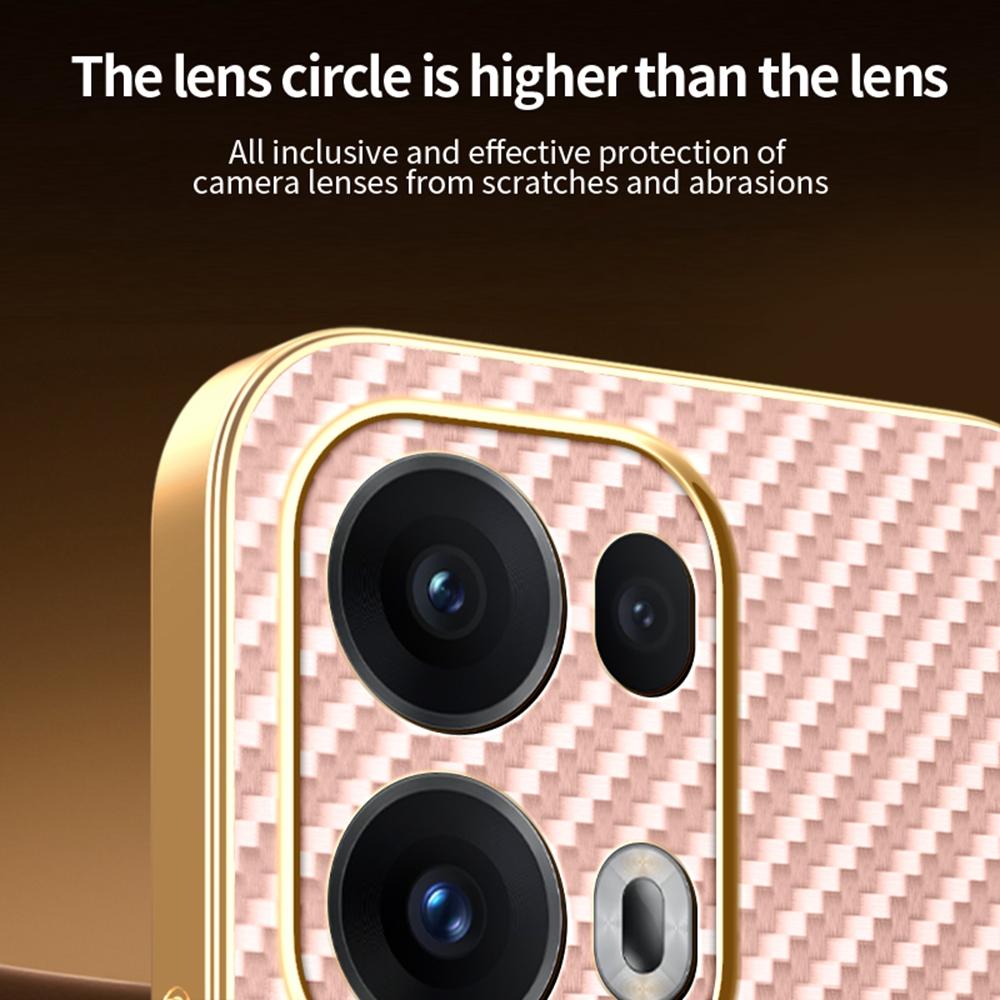 For Oppo Reno13 Pro 5G Phone Case Carbon Fiber Textured Electroplated TPU Back Cover