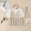 Women Casual Floral Print Patchwork Summer Short Sleeve Blouse