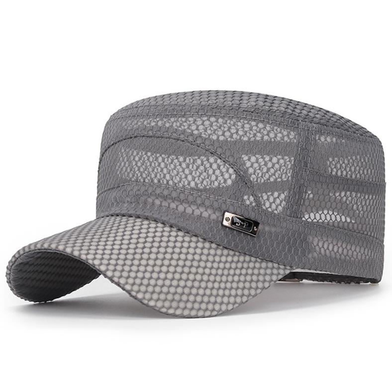 Men's Fashion Mesh Casual Breathable Sunscreen Hat Summer Outdoor Flat Top Cap