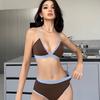 Triangle Cup Underwear Women's Autumn Thin Small Breasts Sexy French Traceless Steel Rim Beautiful Back Thin Shoulder Strap Bra Set