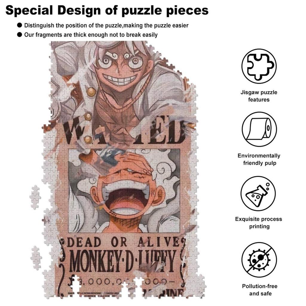 Пазл Cike One Piece Монки Д. Луффи, 1000 деталей, с изображением персонажа из аниме, деревянный пазл, милые товары, развивающая игрушка для взрослых, для снятия стресса