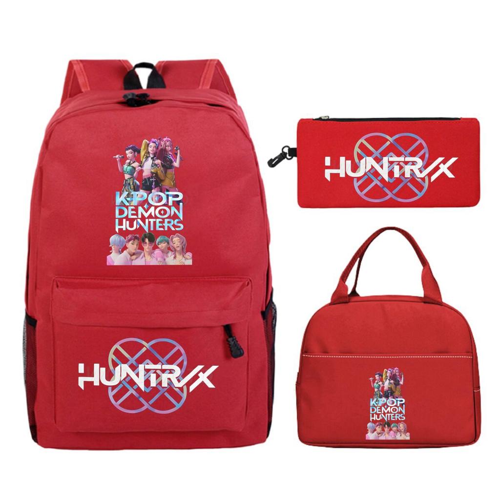 Kpop Demonunters Peripheral Children'S Backpack Elementary And Secondary School Bag Three-Piece Set