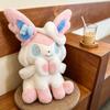 Sitting Pose Sylveon Plush Toy Huggable Soft Fluffy Stuffed Anime Doll Japanese Style Throw Pillow Sofa Bed Home Decor Gifts