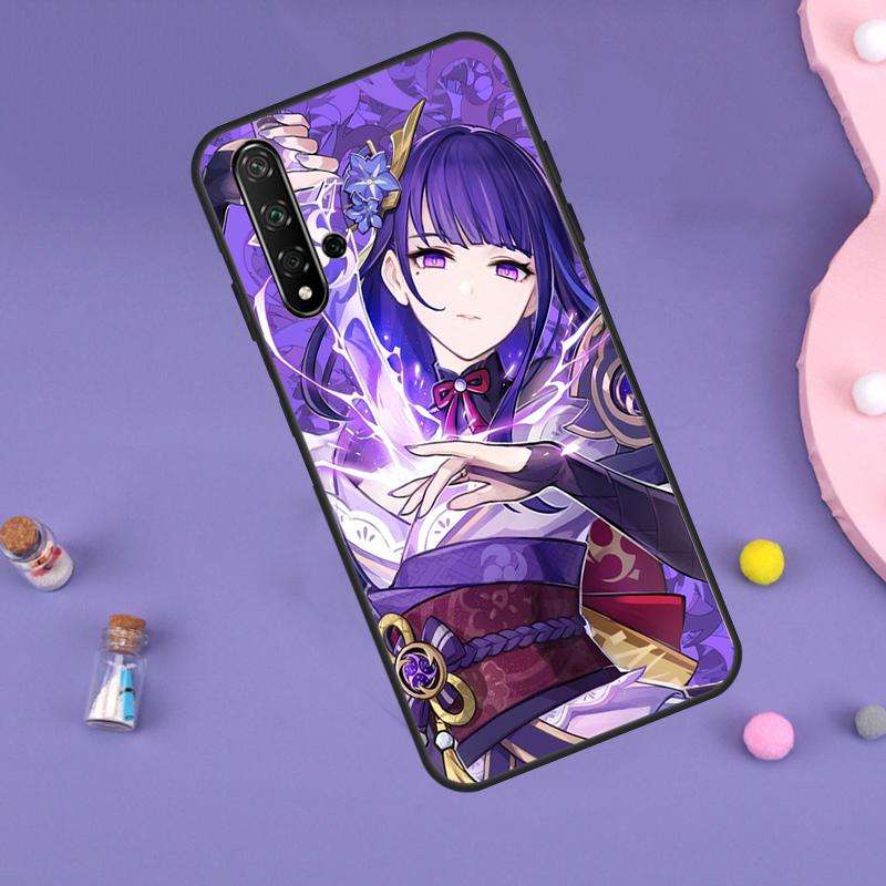 Genshin Impact Raiden Shogun Case For Huawei P30 P20 P40 Lite Nova 5T 11i 8i 3i 9 10 SE 11 Pro Y90 Y70 Y61 Y60 Y91 Cover