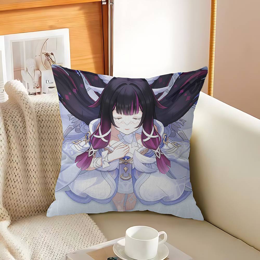 Anime Game Genshin Impact Stitch Lucky Dragon Pillow Cover Sofa Cushion Cover Home Room Decoration Children Gift