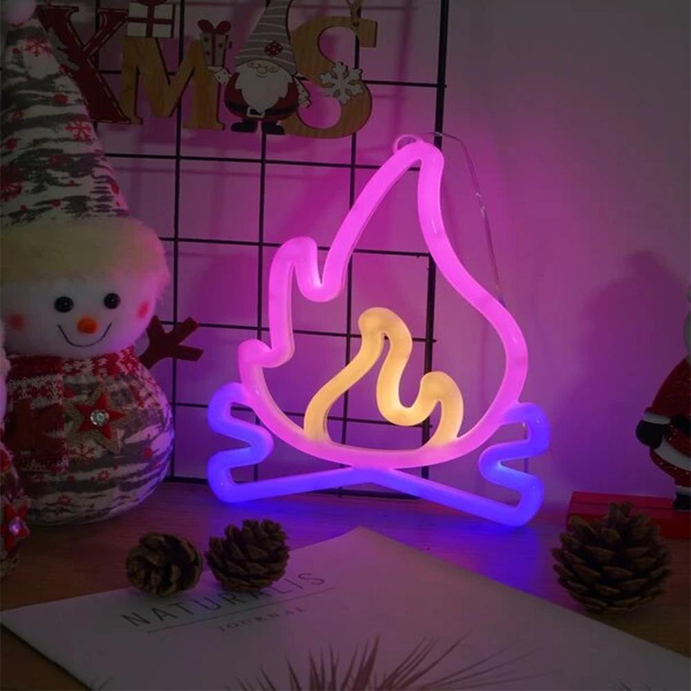 LED Neon Sign Lightning Shaped Wall Night Light USB Battery Operated For Home Bedroom Party Wedding Decor Table Lamp