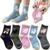 Spring and Autumn Cotton Wool Puppy Cartoon Socks Cute Style Plush Academy Style Color Blocked Stacking Socks