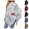 Women's Fashion Temperament Casual Light Luxury Lace Fringe Cape Sweater Cloak Coat