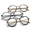Fashion Optical Glasses Unisex Retro Round Frame Eyeglasses Alloy Temples Spectacles Simplity Clear Lens Eyewear