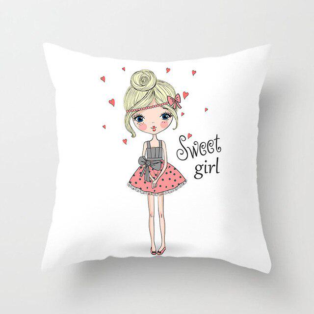 Наволочка с рисунком из мультфильма, декоративная наволочка, розовая наволочка с рисунком принцессы для девочек, домашний диван, декоративная наволочка для детской комнаты
