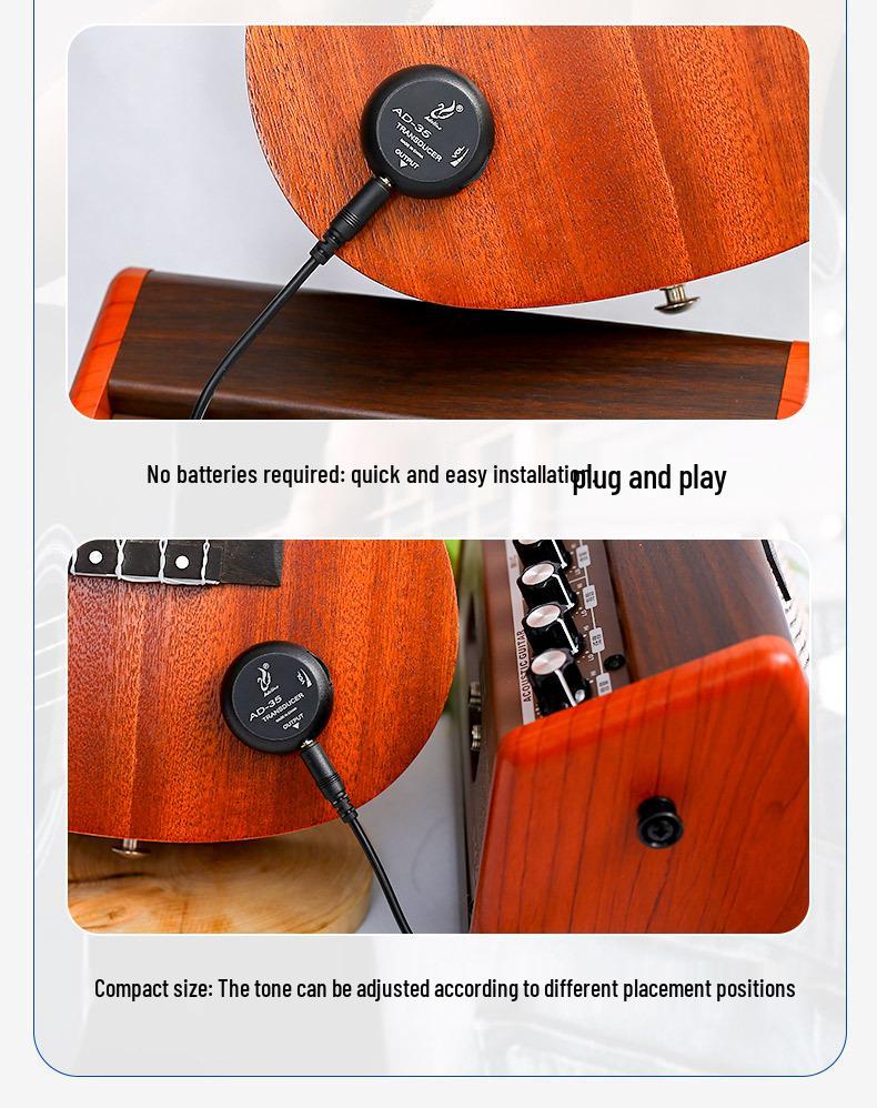 Многофункциональный звукосниматель AD35 для укулеле, скрипки, эрху, гучжэна, циня, янциня и классических деревянных гитар
