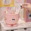 Pen Holder Cartoon Design Macaron Color Desk Organizer Large-capacity Partitioned Desk Caddy Home Office School Decor