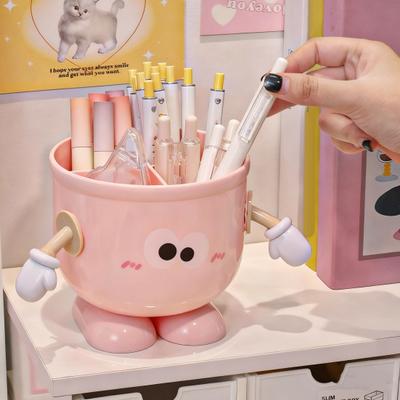 Подставка для ручек Yousheng, мультяшный дизайн, цвет макарон, органайзер для стола, большой вместимости, с перегородками, подставка для стола, декор для дома, офиса, школы