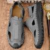 Italian Brand Men's Hiking Shoes Slip Resistant Comfortable Casual Shoes Summer Men's Sandals Simple Gray Free Delivery