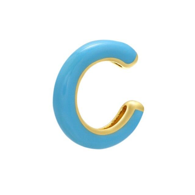 Одинарные серьги-каффы, неоновый зеленый, желтый, яркие флуоресцентные украшения, геометрические круглые U-образные серьги-клипсы без пирсинга, серьги-каффы Aretes