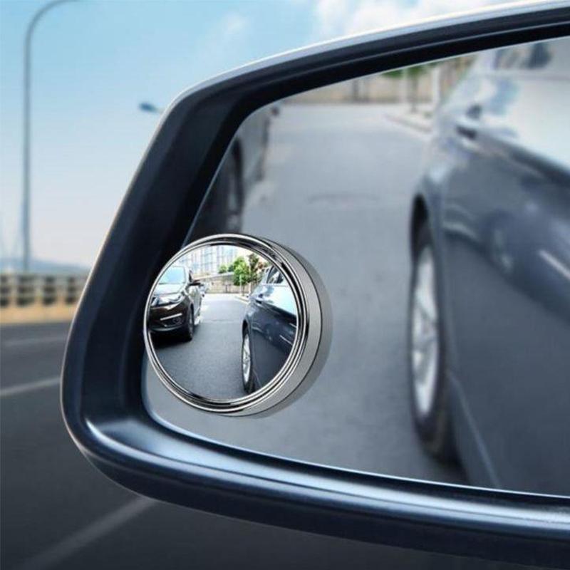 2 Pcs Adjustable Car Round Frame Convex Blind Spot Mirror 360 Degree Wide-angle Clear Rearview Auxiliary Mirror Safety Driving