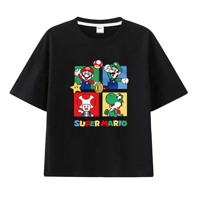 226 Super Mario Bros ShortSleeved Kids TShirt 100 Cotton Game Accessories for Girls Suitable for Students Boys Clothes
