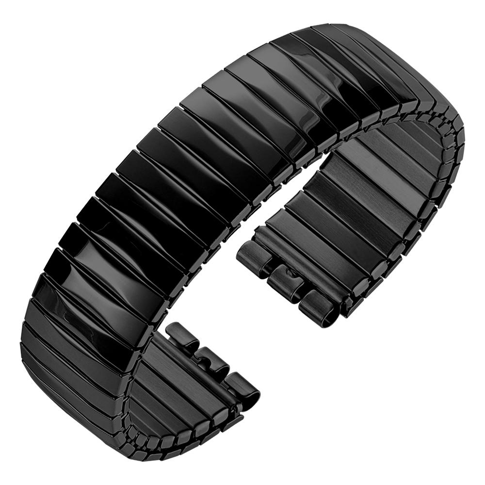 17 мм 20 мм Эластичный металлический ремешок для часов для ремешка для часов Swatch Растягивающийся расширяющийся ремешок для часов из нержавеющей стали Мужской женский браслет Аксессуары