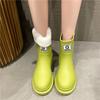 Женские дождевые туфли водонепроницаемые и нескользящие верхняя одежда водные туфли на толстой подошве износостойкие и теплые резиновые сапоги для ходьбы по воде