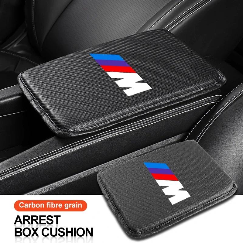 BYJ1 Car Armrest Storage Box Pad Protect Carbon Fiber Trim Cover Pad For BMW E46 E39 E53 E36 F22 E87 E90 E91 E92 X5 X6 1 3 5 7 Series
