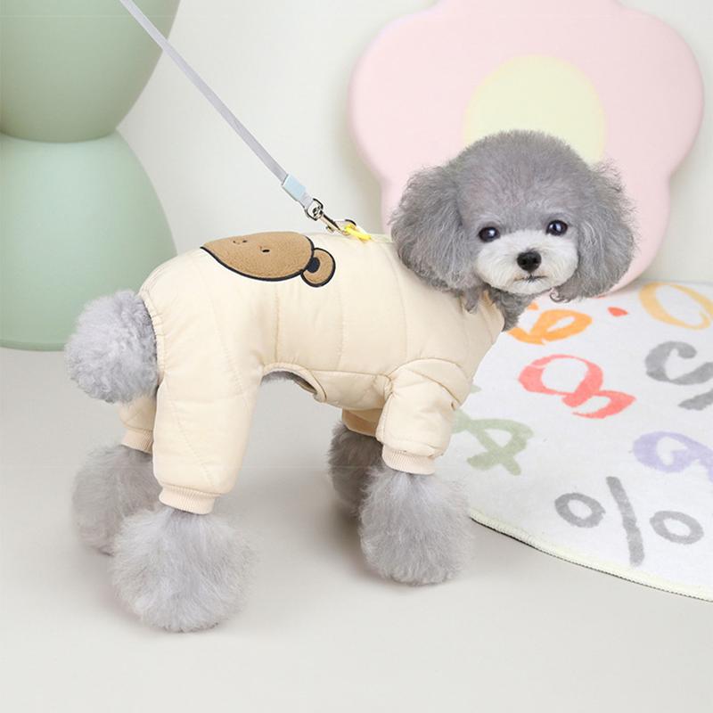 Winter Dog Coat Warm Cotton Padded Pet Jumpsuits for Small Medium Dogs Cats Soft Cute Bear Pattern Dog Jacket Puppy Clothing