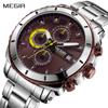 Лучший бренд, роскошные мужские кварцевые часы с ремешком из нержавеющей стали, хронограф, деловые наручные часы, мужские часы Relogio Masculino