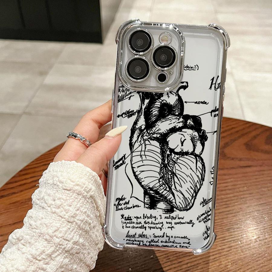 Чехол для телефона Funda Case для Apple iPhone 17 Pro Max 15 16 17 XS XR 14 12 Plus 11 Air 13 Этот рисунок - мое сердце