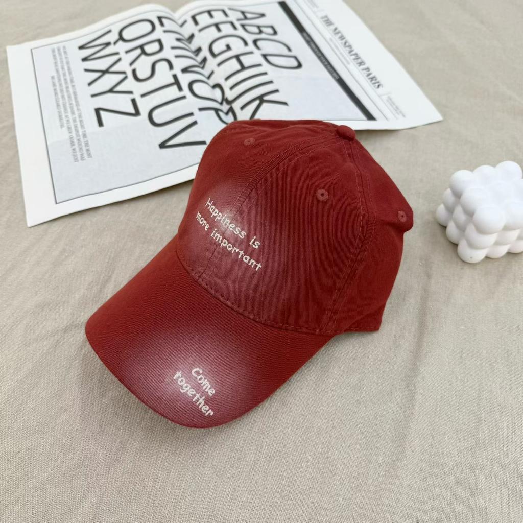 New ins style baseball cap female simple letters versatile face small soft top sunshade cap male
