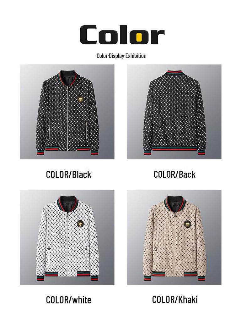 Европейская роскошная мужская куртка с принтом букв и бейсбольным воротником, бестселлер 2025