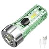 2022 Mini Keychain Flashlight USB Fast Charging Led Lights Waterproof Pocket Fluorescent Lamps Outdoor Warning Camping Flashlight